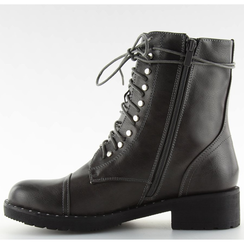 Cizme gri cu știfturi gri B0-193 Gri 2