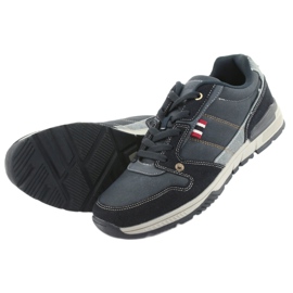 Pantofi sport American Club AA08 bleumarin albastru marin gri 4