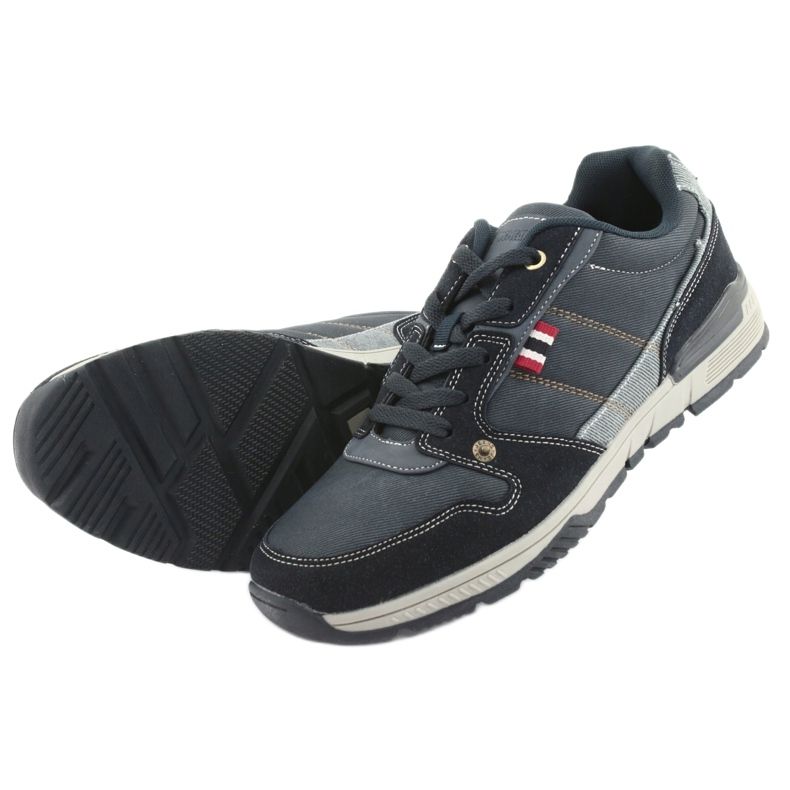 Pantofi sport American Club AA08 bleumarin albastru marin gri 4