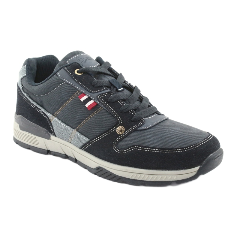 Pantofi sport American Club AA08 bleumarin albastru marin gri 1
