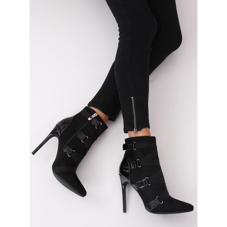 Cizme negre pe un știft negru BKKX1150 Negru 2