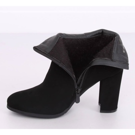 Cizme elegante negre cu toc înalt NS055P Negru 2