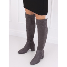 Cizme peste genunchi gri YQ215 Gri 1 Cizme peste genunchi gri YQ215 Gri 1