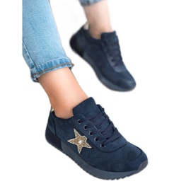 SHELOVET Adidași din piele de căprioară bleumarin albastru 2