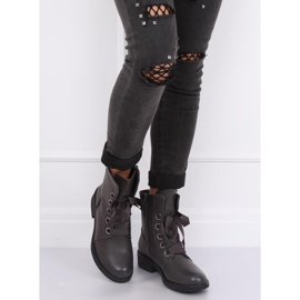 Cizme gri cu dantelă gri ZX2805 Gri 2 Cizme gri cu dantelă gri ZX2805 Gri 2