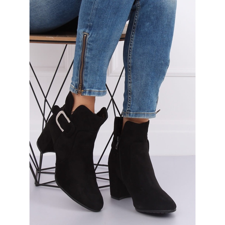 Cizme negre cu toc înalt YL53 negre negru 2