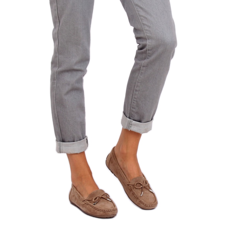 Mocasini bej pentru femei R812 Khaki maro multicolor 2 Mocasini bej pentru femei R812 Khaki maro multicolor 2