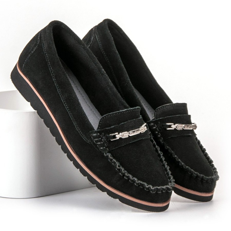 Filippo Mocasini confortabili din piele negru 1