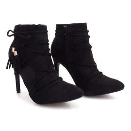 Ghete pe toc înalt Suede LL9220-1 Negru 1