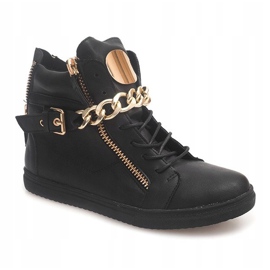 Adidași cu fermoar 3346 negru galben 1