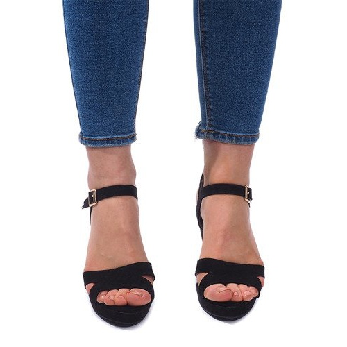 Sandale Wedge C-012 Negru 2