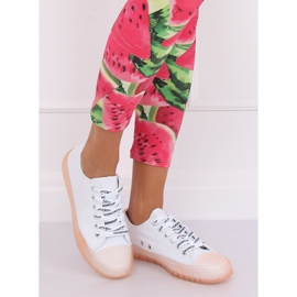 Adidași de damă albi și roz B111-2 ALB / ROSU 1