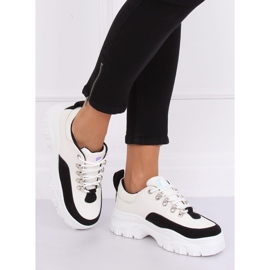Pantofi cu talpă înaltă alb-negru PF5329 Negru 4