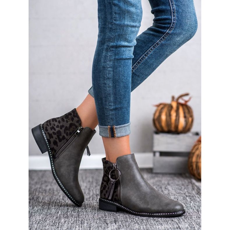 Filippo Cizme elegante cu fermoar gri 1