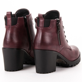 Vinceza Cizme joase pe bară roșu 1