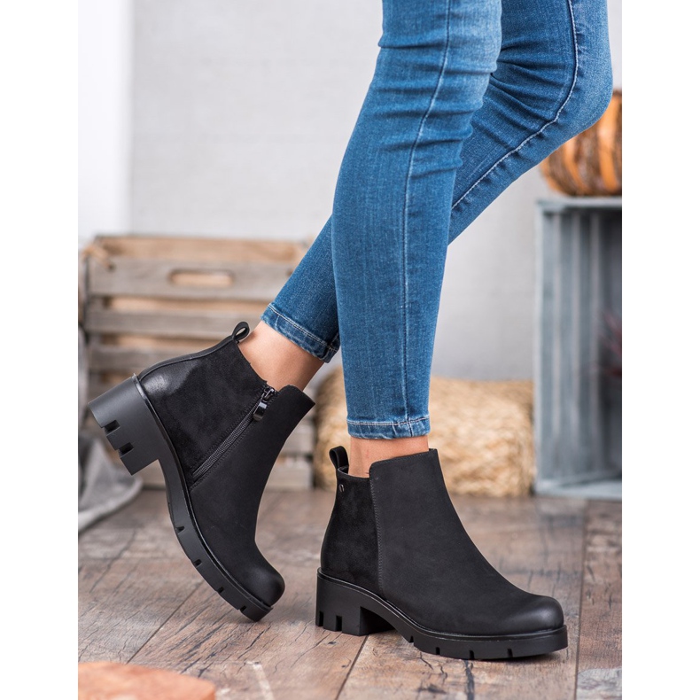 Cizme confortabile cu toc VINCEZA negru 2