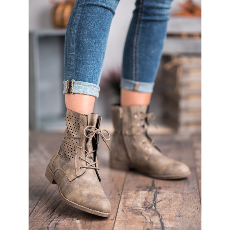 Groto Gogo Cizme la modă legate verde 2