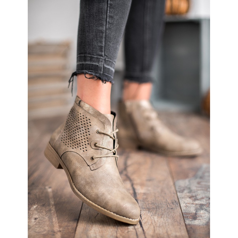 Groto Gogo Cizme ajurate kaki multicolor verde 1 Groto Gogo Cizme ajurate kaki multicolor verde 1