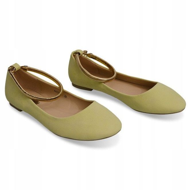 Balerini Frumos Decor Pe Glezna A607 Galben 1