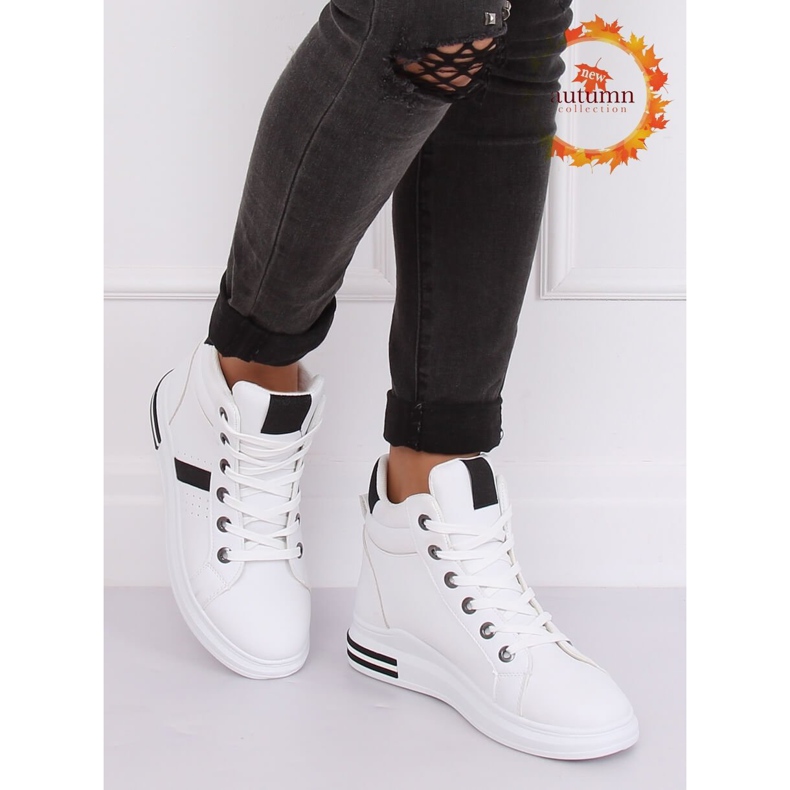 Adidași albi CB-19078 ALB / NEGRU 1