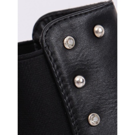 Cizme Chelsea negre cu știfturi negre HQ927 Negre negru 2