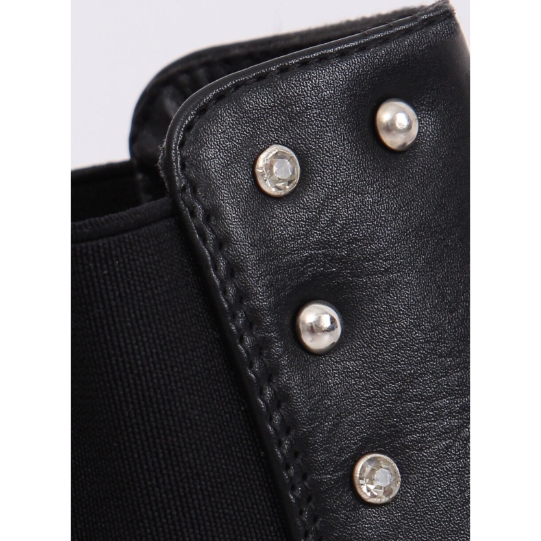 Cizme Chelsea negre cu știfturi negre HQ927 Negre negru 2