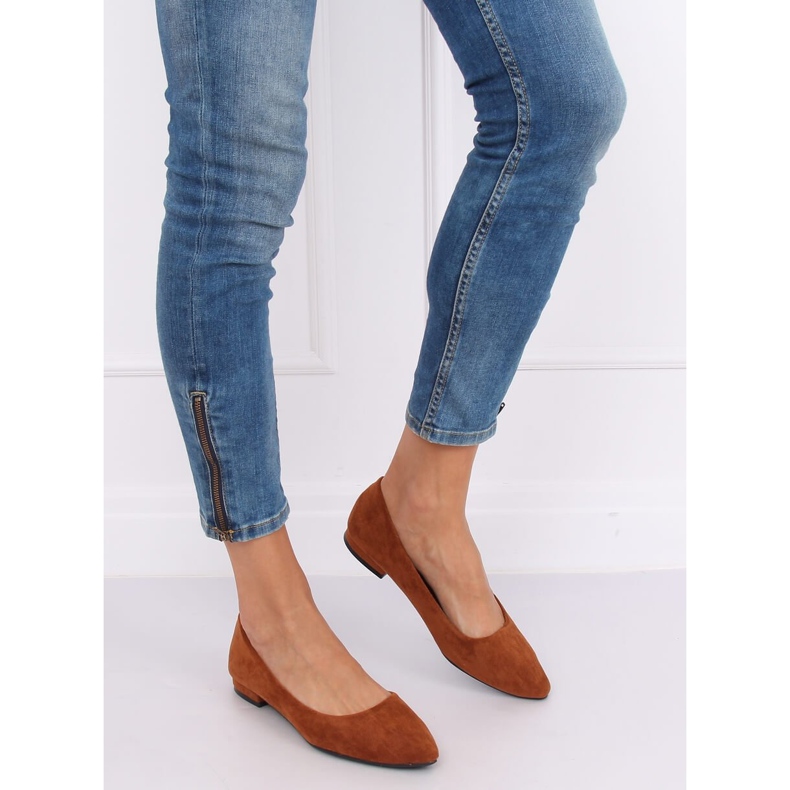 Balerini cu cap de migdale RC-76 Camel maro 2