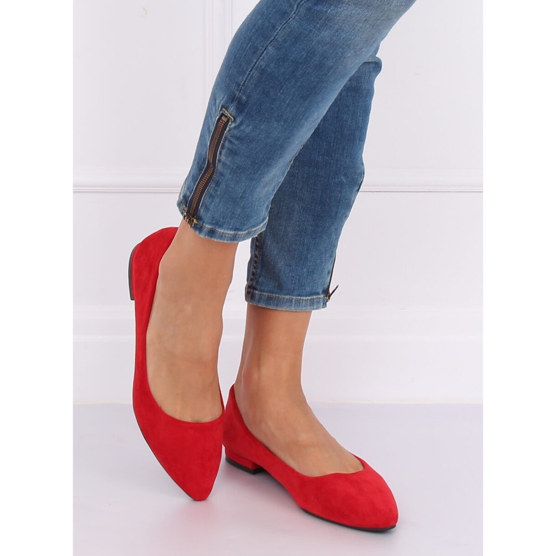 Balerini cu degetele de la picioare de migdale roșu RC-76 Roșu 2 Balerini cu degetele de la picioare de migdale roșu RC-76 Roșu 2