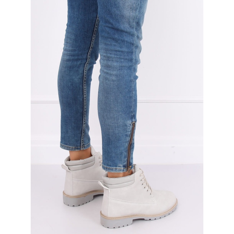 Cizme din lemn de culoare gri pentru femei W-3033 Gri 2