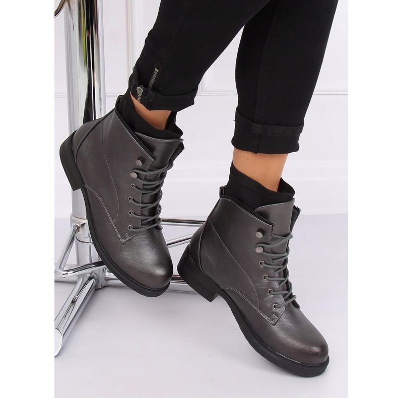 Cizme din grafit 100-901B0-1 pentru femeie negru 2