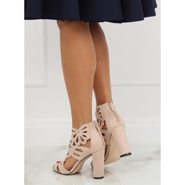Cizme ajurate bej AT-0657-L Nud II-GAT 2