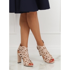 Cizme ajurate bej AT-0657-L Nud II-GAT 1