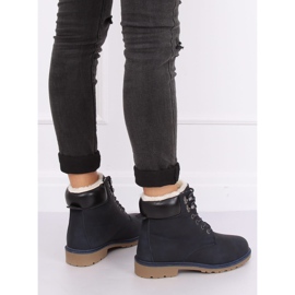 Cizme de damă din lemn izolate albastru marin 1121-PA DK.BLUE 1