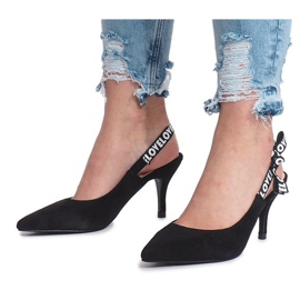 Sandale cu toc înalt negru de la Love Paris 1