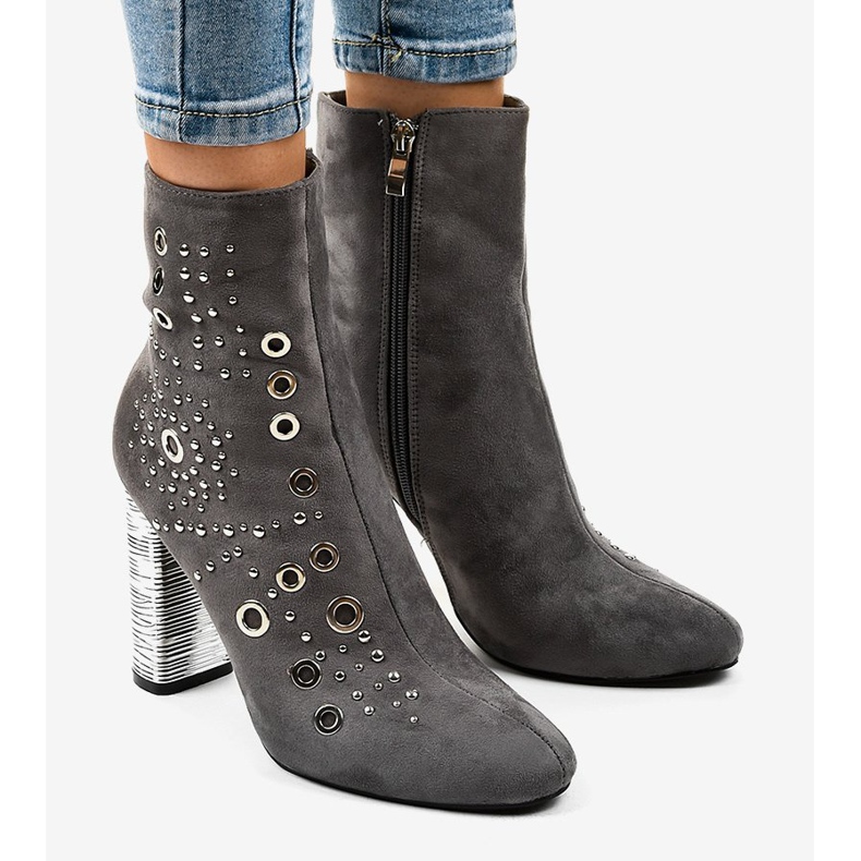 Cizme din piele de căprioară gri pe post AE28P 1