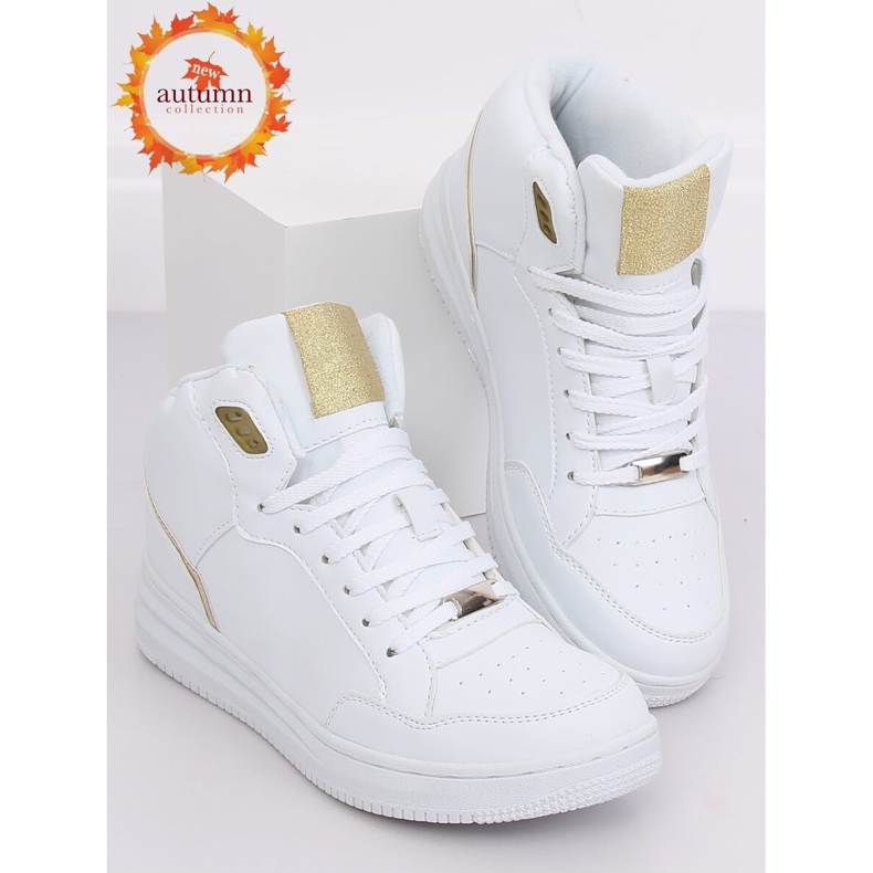 Încălțăminte sportă cu gleznă înaltă albă și aurie 107-18 ALB / AUR 1 Încălțăminte sportă cu gleznă înaltă albă și aurie 107-18 ALB / AUR 1