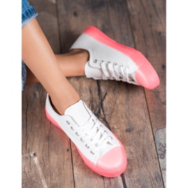 Jumex Adidași la modă pentru femei alb roz 1 Jumex Adidași la modă pentru femei alb roz 1