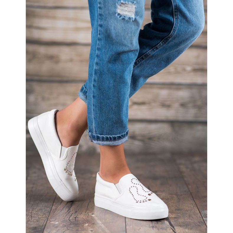 J. Star Sliponii cu pietre de stras alb 1