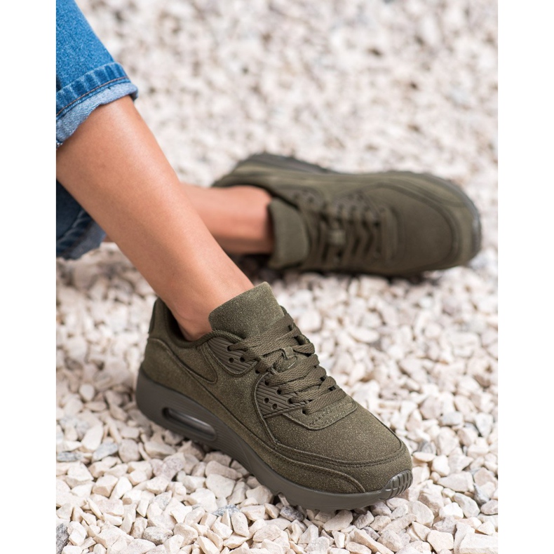 SHELOVET Pantofi sport de culoare verde închis 2