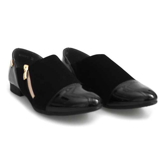 Pantofi clasici cu fermoar MS164 negru 1