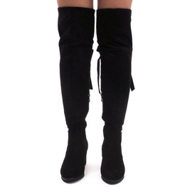 Cizme de piele caldă pe bară ES8517 Negru 2
