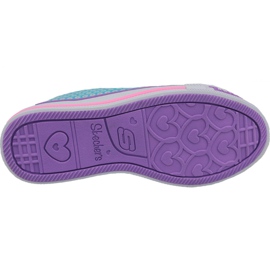 Pantofi albaștri Skechers Twinkle Lite Jr 20062L-TQMT albastru multicolor 3