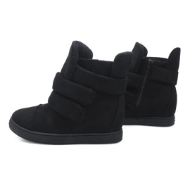 Adidași pană cu velcro 86-149 negru 1