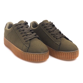 Cizme Creepers Pe Platforma Verde AM-1101 1