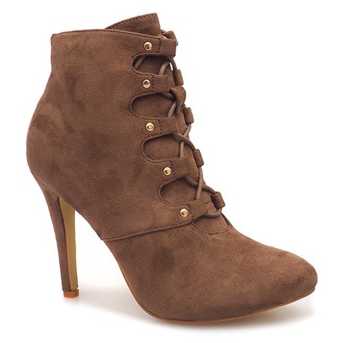 Ghete pe toc înalt H253 Kaki multicolor verde 1