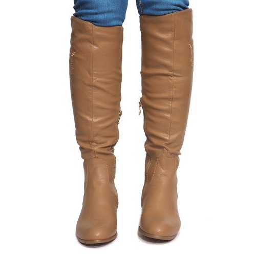 Cizme cu izolație înaltă X453-14 Bej 2 Cizme cu izolație înaltă X453-14 Bej 2