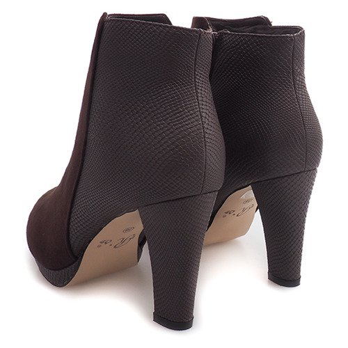 Cizme calde pe toc 1163B-GA Brown maro 2