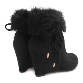 Cizme negre pe pană L6058 negru 1