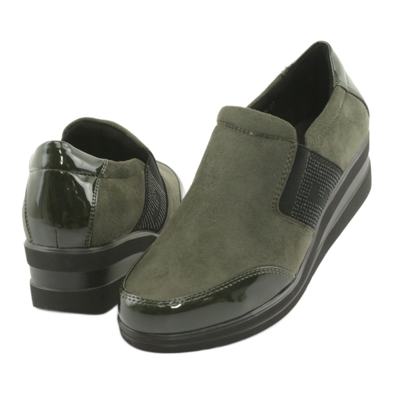 Pantofi cu toc Sergio Leone 225 olive negru verde 4
