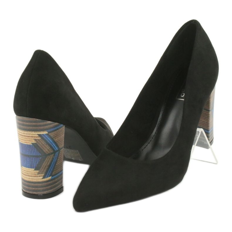 Pompe din piele de căprioară Filippo 1103 negru 4